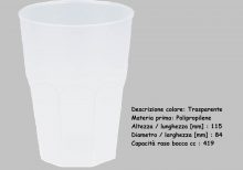 BICCHIERE COCKTAIL TRASP.420 cc x 20 Pz. ART.3876-21F [GOLD115]