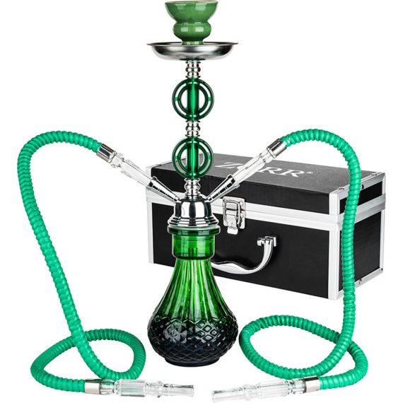 NARGHILE VERDE 2 TUBI+VALIGETTA x 1 Pz.(36 cm) [NARGHILE31192]